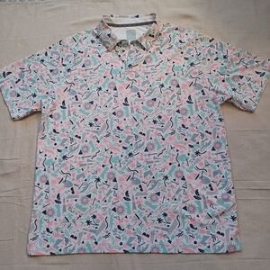 Callaway Opti-Dry SwingTech Abtract Florida Pattern Golf Polo Men's Size XL